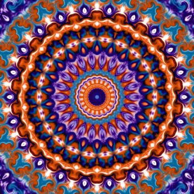 Oryantal model, mistik motifi, arka plan. Muhteşem tasarım, renkli dijital sanat, geometrik doku.