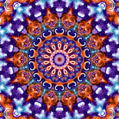 Oryantal model, mistik motifi, arka plan. Muhteşem tasarım, renkli dijital sanat, geometrik doku.