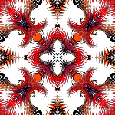 Oryantal model, mistik motifi, arka plan. Muhteşem tasarım, renkli dijital sanat, geometrik doku.