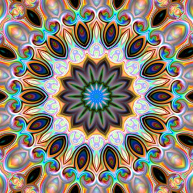 Oryantal model, mistik motifi, arka plan. Muhteşem tasarım, renkli dijital sanat, geometrik doku.