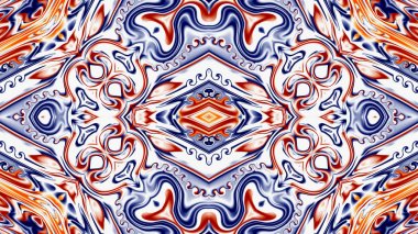 Oryantal model, mistik motifi, arka plan. Muhteşem tasarım, renkli dijital sanat, geometrik doku.