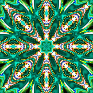 Oryantal model, mistik motifi, arka plan. Muhteşem tasarım, renkli dijital sanat, geometrik doku.