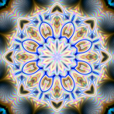 Renkli dijital sanat, oryantal model, geometrik doku, mistik motifi, arka plan, fantastik tasarım. 