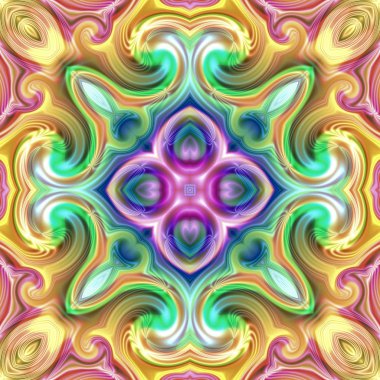 Renkli dijital sanat, oryantal model, geometrik doku, mistik motifi, arka plan, fantastik tasarım. 