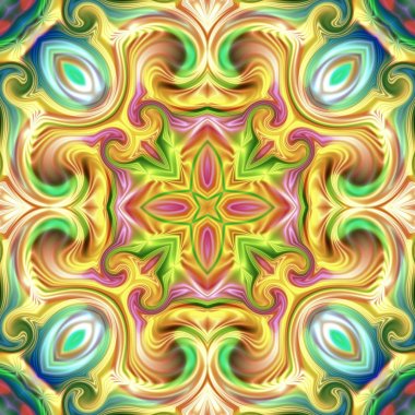 Renkli dijital sanat, oryantal model, geometrik doku, mistik motifi, arka plan, fantastik tasarım. 