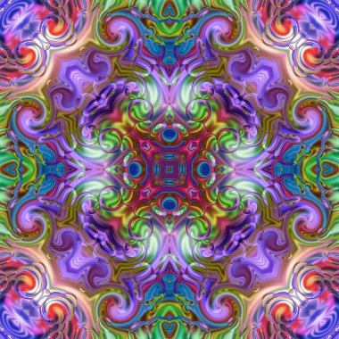 Renkli dijital sanat, oryantal model, geometrik doku, mistik motifi, arka plan, fantastik tasarım. 