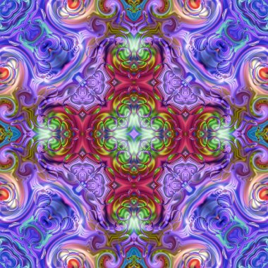 Renkli dijital sanat, oryantal model, geometrik doku, mistik motifi, arka plan, fantastik tasarım. 