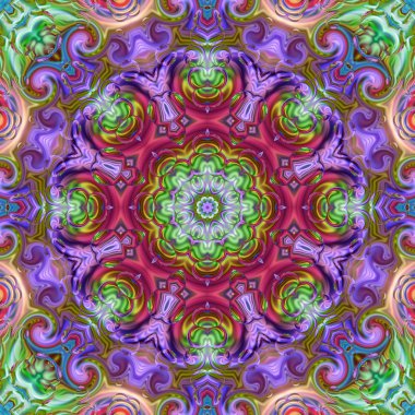 Renkli dijital sanat, oryantal model, geometrik doku, mistik motifi, arka plan, fantastik tasarım. 