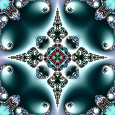 Özel sanat, benzersiz soyut tasarım, fraktal geometri