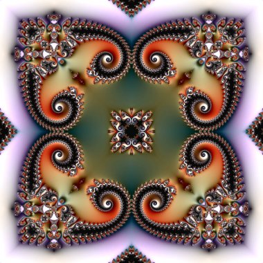 Özel sanat, benzersiz soyut tasarım, fraktal geometri