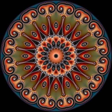 Özel sanat, benzersiz soyut tasarım, fraktal geometri