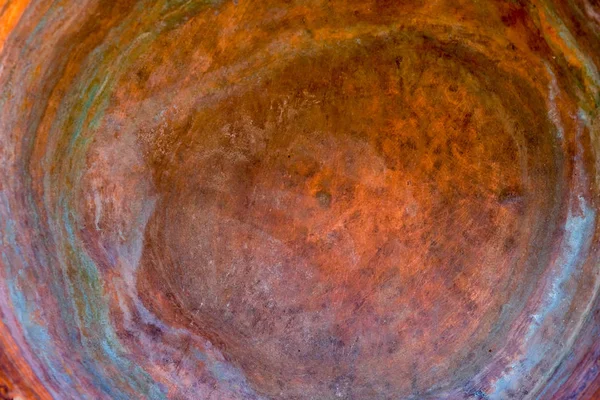 Copper Surface Texture Bottom Copper Pot Close Copy Space — Stock Photo, Image