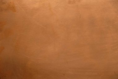 Bakır arka plan. Ukrayna 'da güpegündüz çizilmiş bakır plaka. Uzayı kopyala Minimalizm.