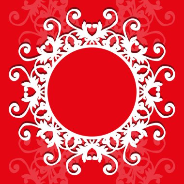 Metin veya fotoğraf için yuvarlak dantel peçete koleksiyonu. Zarif tasarım. Vektör çizim. Fotoğraf tebrik kartları, davetiyeler için için bir çerçeve olarak kullanılabilmesi için .