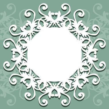 Metin veya fotoğraf için yuvarlak dantel peçete koleksiyonu. Zarif tasarım. Vektör çizim. Fotoğraf tebrik kartları, davetiyeler için için bir çerçeve olarak kullanılabilmesi için .