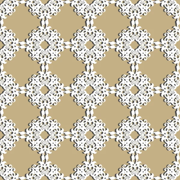 Patrón sin costura mosaico de placas blancas, adornos. Se puede utilizar para fondos de pantalla, texturas de superficie, textiles, recubrimientos, etc. . — Vector de stock