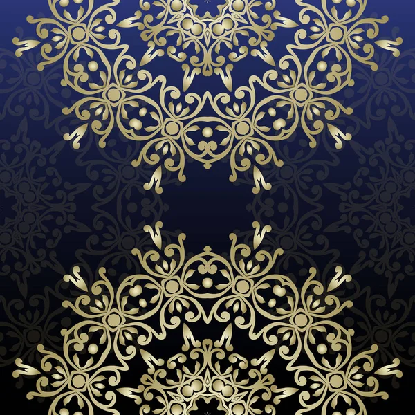 Luxe uitnodiging sjabloon met decoratieve mandala. Gouden kant ornament met plaats voor tekst. Voor uitnodiging of huidige kaart, vintage boekje, web achtergronden — Stockvector