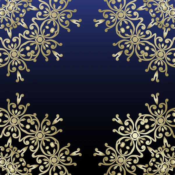 Modelo de convite de luxo com mandala decorativa. Ornamento de renda dourada com lugar para texto. Para convite ou cartão presente, livreto vintage, fundos da web — Vetor de Stock