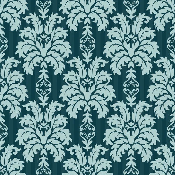 Patrón sin costuras de Damasco de fondo de pantalla de ornamento floral en estilo vintage — Vector de stock