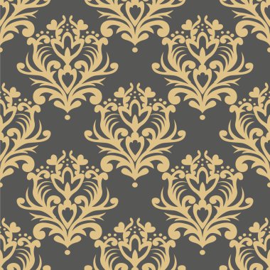 Vektör sorunsuz çiçek damask desenli. Zengin süsleme, Damascus tarzı eski. Royal Victoria Dikişsiz desen duvar kağıtları, tekstil, ambalaj, düğün davetiyesi için.