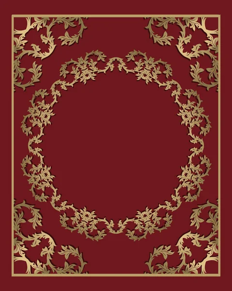 Fondo dorado vintage, marco ornamental cuadrado vectorial con lugar para texto. Se puede utilizar para documentos, portada del libro, álbum, menú, póster, certificado . — Vector de stock