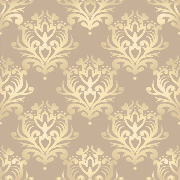 Vector patrón de damasco floral. Adorno rico, estilo antiguo de Damasco. Patrón victoriano real sin costuras para fondos de pantalla, textil, envoltura, invitación de boda. EPS10 — Vector de stock