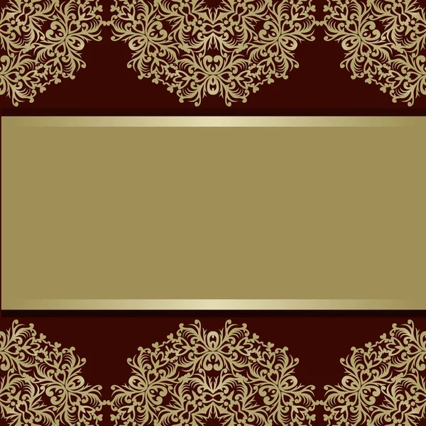 アンティーク、ビクトリア朝のゴールド飾り、バロック様式のフレーム、美しい古い紙、カード、華やかな表紙デザインのラベル花高級装飾的なパターンのテンプレート — ストックベクタ