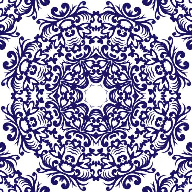 Vintage retro Seramik döşeme deseni. Vektör çini deseni. Antika retro Seramik Karo bilmece için duvar kağıdı arka plan, yüzey dokuları kullanılabilir. EPS 8