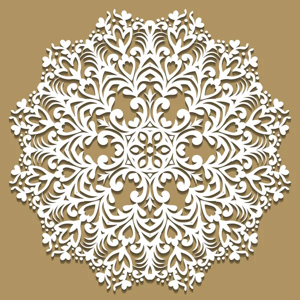 Mandala, flor decorativa, copo de nieve de encaje, patrón en relieve, ornamento árabe, ornamento indio, 3D, elemento redondo, vector Gráficos Vectoriales