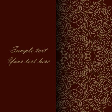 Resimde güzel süsler ve şeritler, metin için arka plan. Desen davetiye veya tebrik kartı.