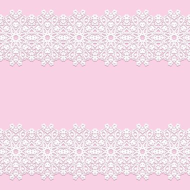 Gölge, kağıt çizgiler, vektör ile beyaz dantel sınırları. 