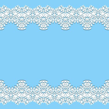 Gölge, kağıt çizgiler, vektör ile beyaz dantel sınırları. 