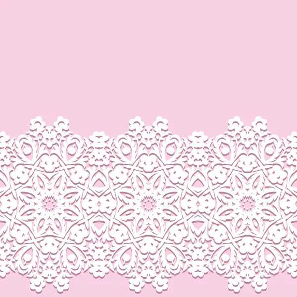 Witte lace grenzen met schaduw, sier papier lijnen, vector. Rechtenvrije Stockillustraties