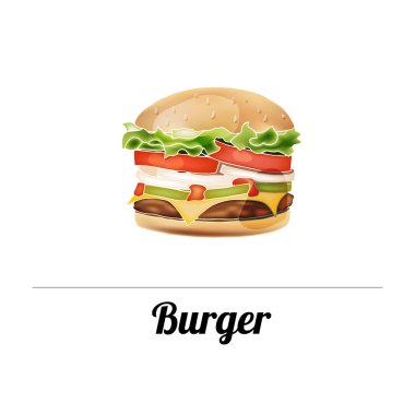 klasik burger vektör çizim