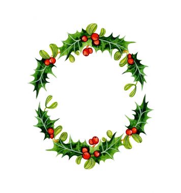 Noel holly çelenk. 