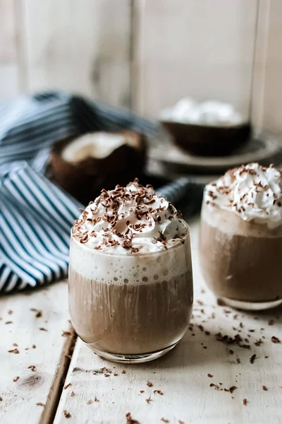 Kogelvrij Koffie Latte Gemengd Met Organische Gras Gevoed Boter Mct — Stockfoto