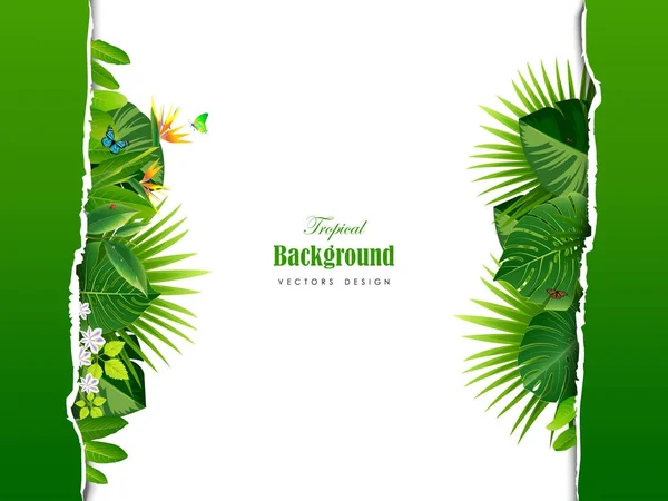 Isla tropical rodeada de hermosas plantas — Vector de stock