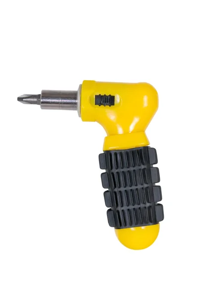 Yellow screwdriver isolated . — ストック写真
