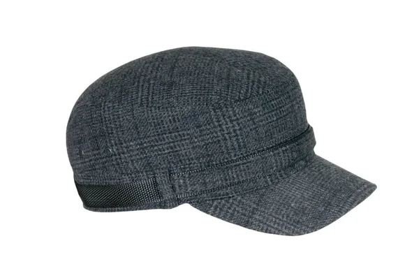 Cappello Uomo Grigio Sfondo Bianco — Foto Stock