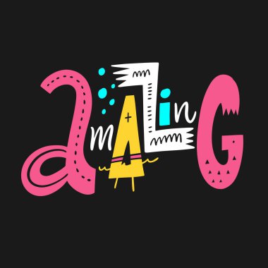 Etkileyici bir kelime. El çizimi vektör çizimi. İskandinav tipografisi.