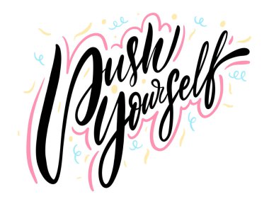 Kendini ifade et. El çizimi vektör harfleri.