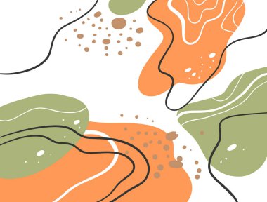 Soyut Akışkan şekiller şablon. Vektör çizimi. Beyaz arka planda izole edilmiş..