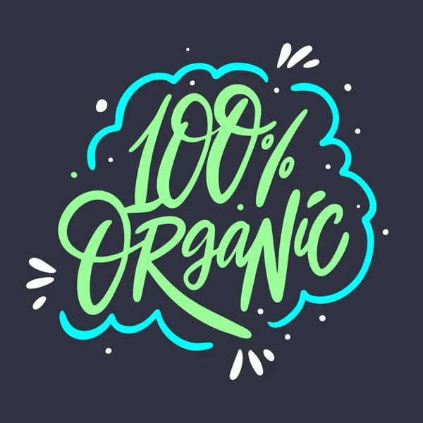 100 organikus felirat. Elszigetelt vektor illusztráció — Stock Vector