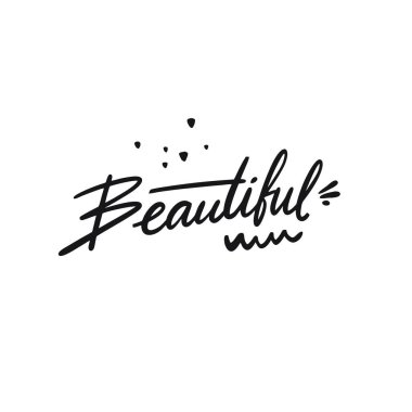 Güzel bir el yazısı. Beyaz arka planda izole edilmiş. Siyah Mürekkep.