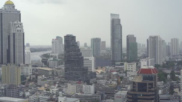 Bangkok Thailand Ago 2019 Área Construção Sathorn Zona Negócios Bangkok — Vídeo de Stock