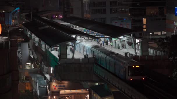 Bangkok Thailand Mrt 2019 Bts Skytrain Bangkok Mass Transit System — Stockvideo