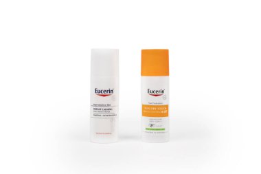 Bangkok, Tayland - 18 Ağustos 2019: Eucerin Günlük Nemlendirici 