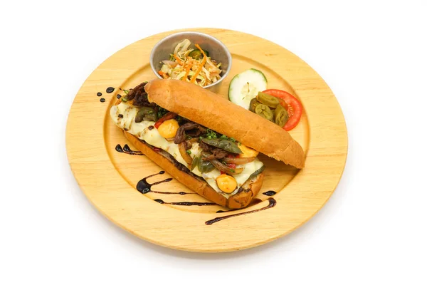 Aplicado Corea y América hotdog desayuno estilo con breef cerdo — Foto de Stock