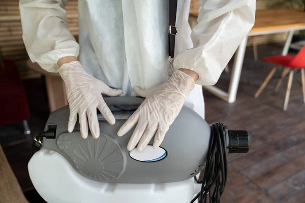 Aerosol Agua Máquina Esterilizadora Está Preparado Listo Para Usar Por —  Fotos de Stock