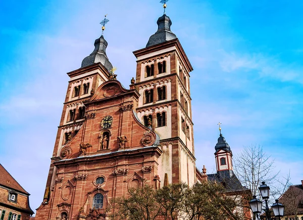 O mosteiro na cidade barroca Amorbach, Baviera, Alemanha — Fotografia de Stock
